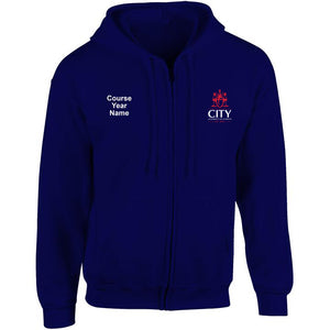 City embroidered Zip Hooded top