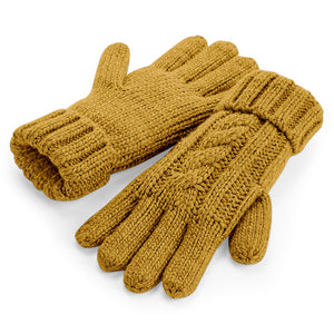 B497 Cable Knit Melange Gloves